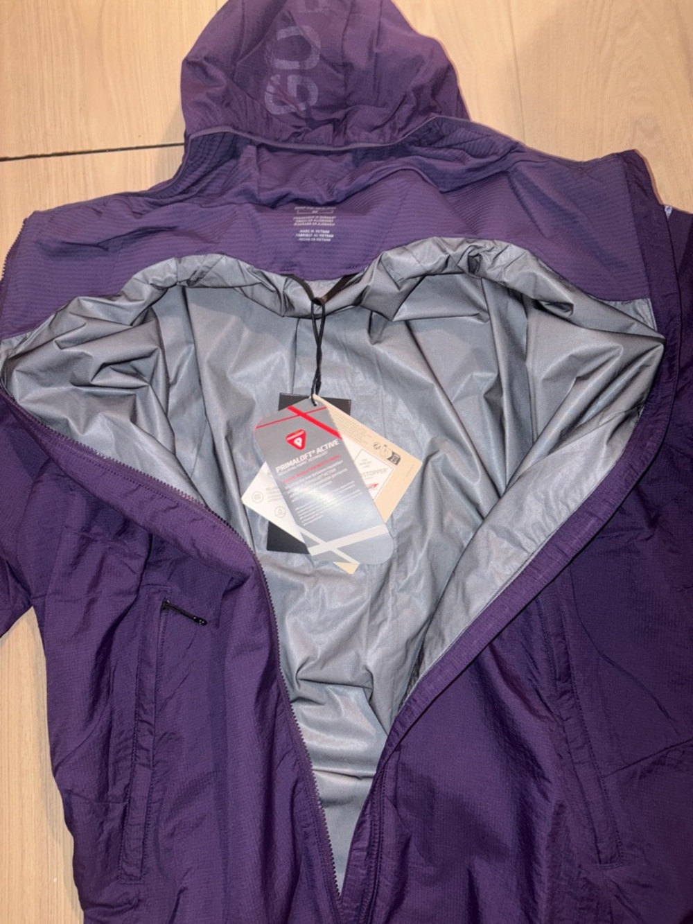 Men's Purple Performance Hooded Shell Jacket - Picture 3 of 4